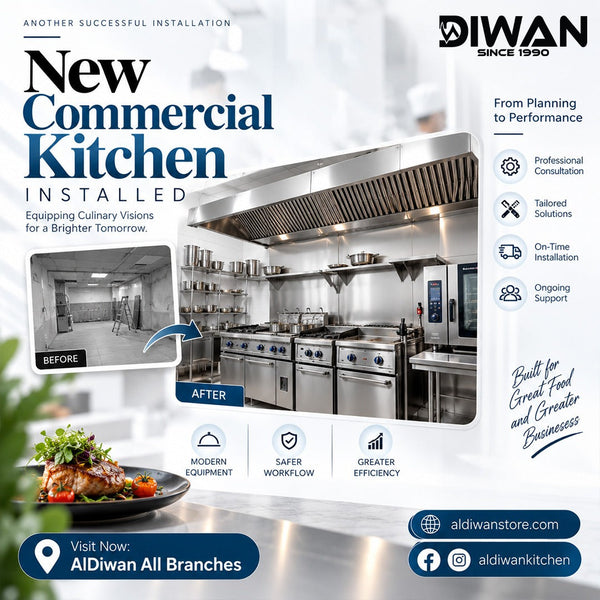 New Commercial Kitchen Installed by AL Diwan Kitchen Equipment