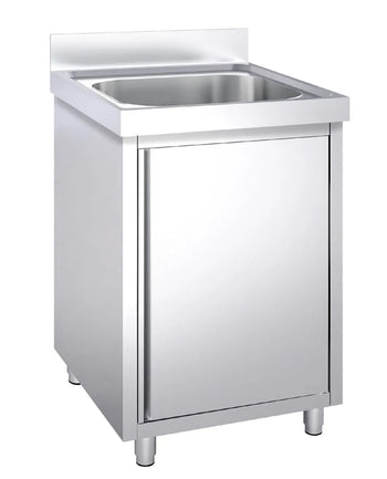 Single bowl sink unit over cabinet