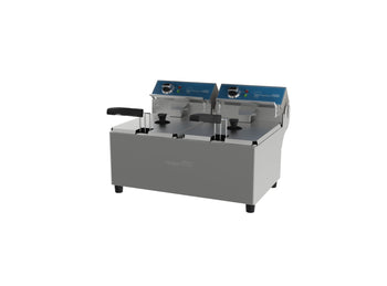 Countertop deep double fryer with faucet - 2*7LT oil tank