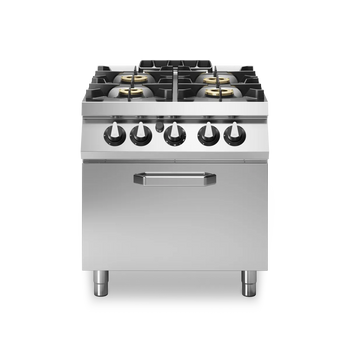 Gas Cooker 4 Burner + Gas Oven Stainless Steel - Modular
