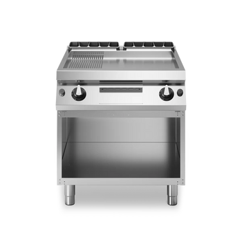Gas Grill on Open Cabinet 1/3 Smooth 2/3 Ribbed Stainless Steel - Modular