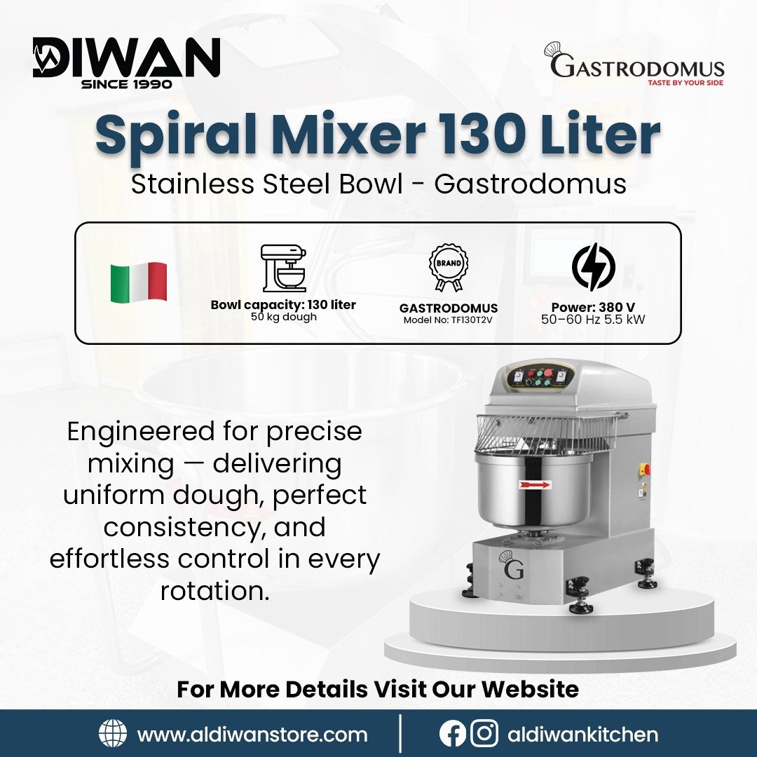 Spiral Mixer 130L - Commercial Kitchen Equipment UAE