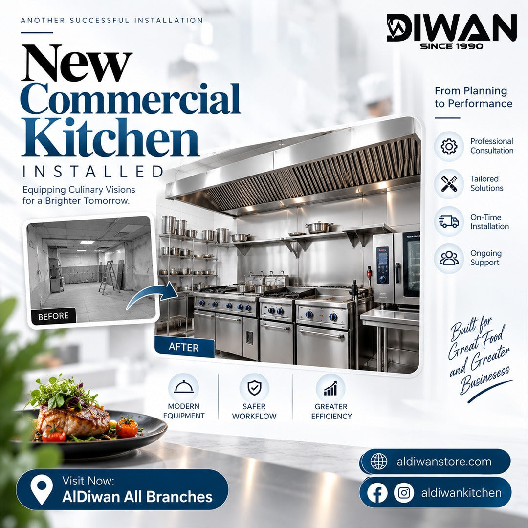 New Commercial Kitchen Installed by AL Diwan Kitchen Equipment