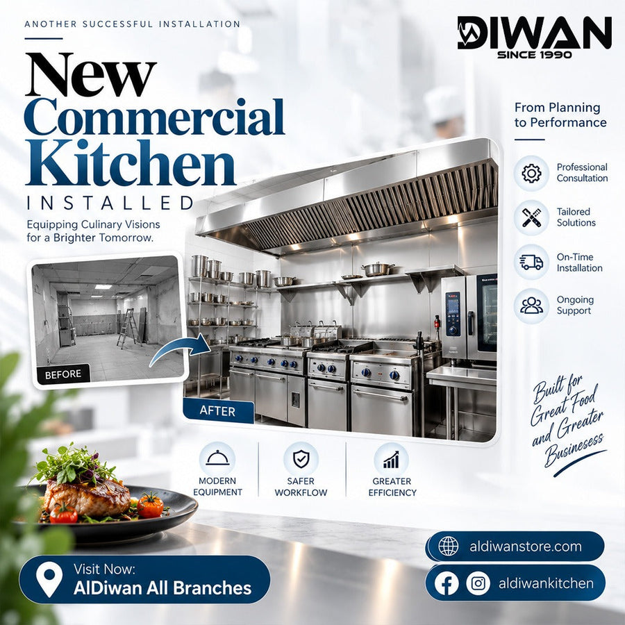 New Commercial Kitchen Installed by AL Diwan Kitchen Equipment