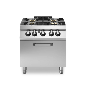 Gas Cooker 4 Gas Ranges on Gas Oven Stainless Steel - Modular