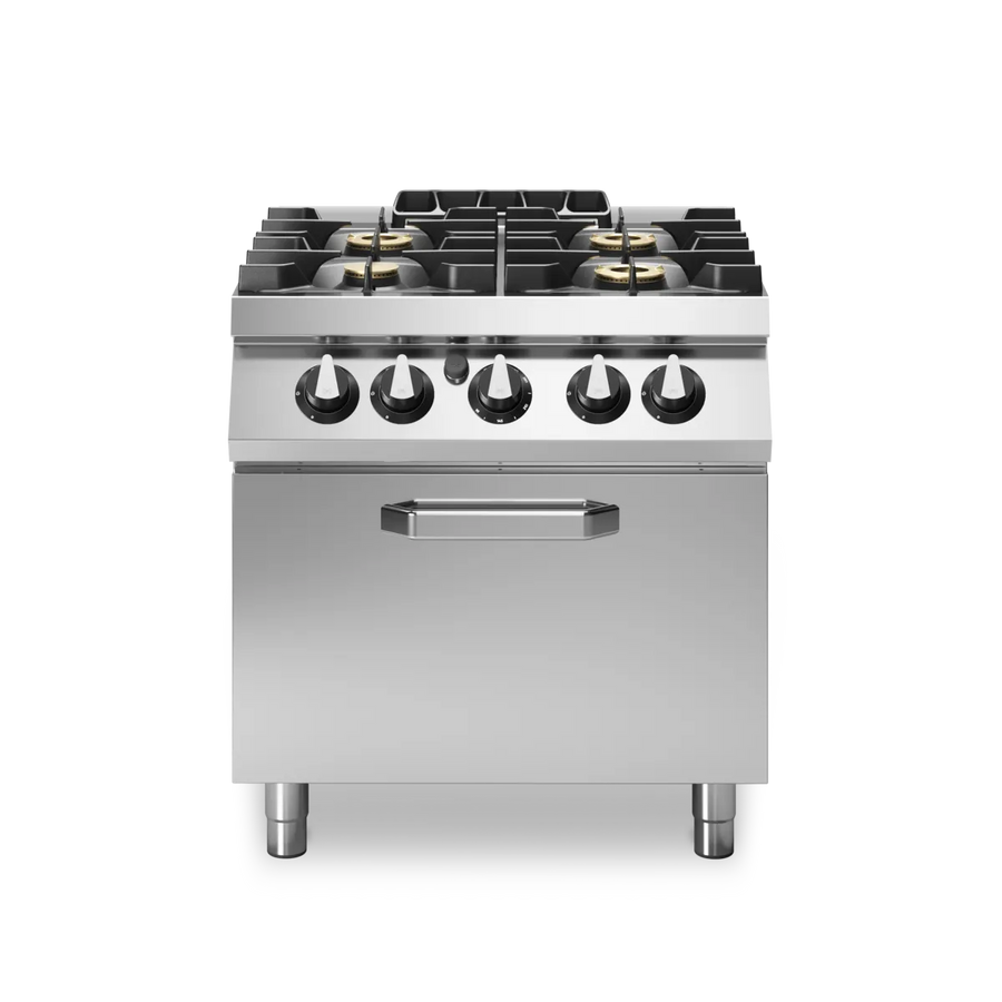 Gas Cooker 4 Gas Ranges on Gas Oven Stainless Steel - Modular