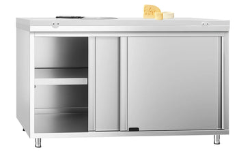 Work Base Cabinet With White Cutting Board- Two Sliding Doors
