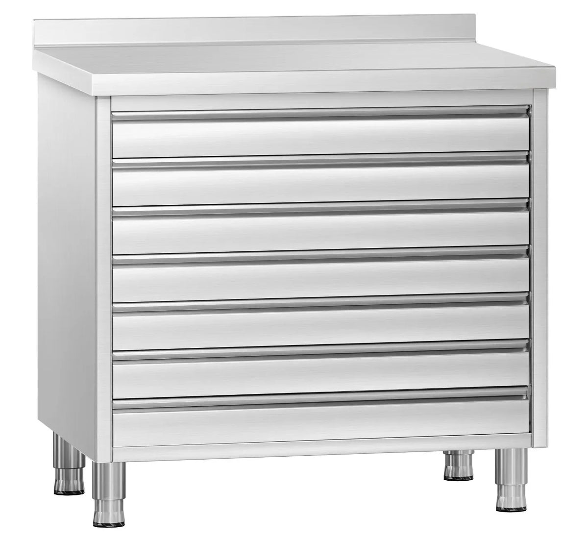 Pizza dough drawer cabinet - 7 drawers with Backsplash