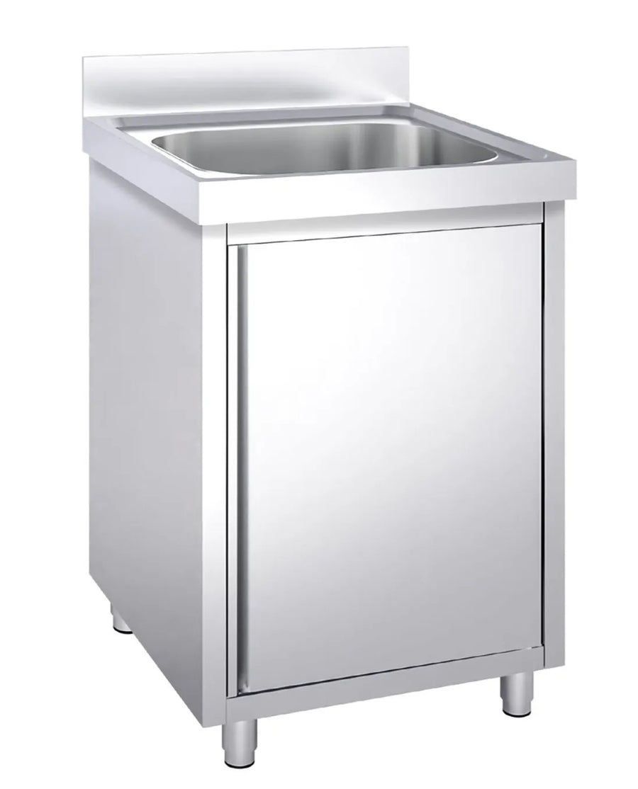 Single bowl sink unit over cabinet
