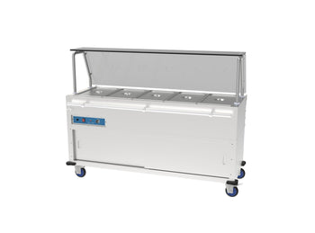 Bain Marie with Serving Rails - Five GN 1/1 Food Pan