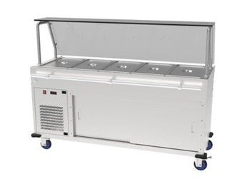 Cold Serving Station with Serving Rails Five GN 1/1 Food Pan