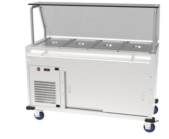 Cold Serving Station with Serving Rails - Four GN 1/1 Food Pan