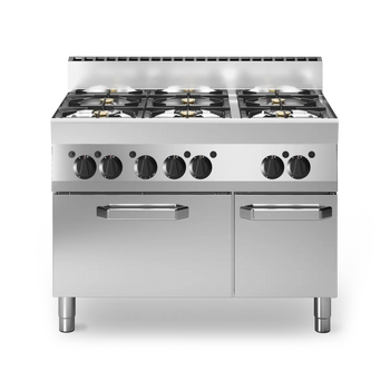 Gas Cooker 6 Burner + Electric Oven Stainless Steel - Modular