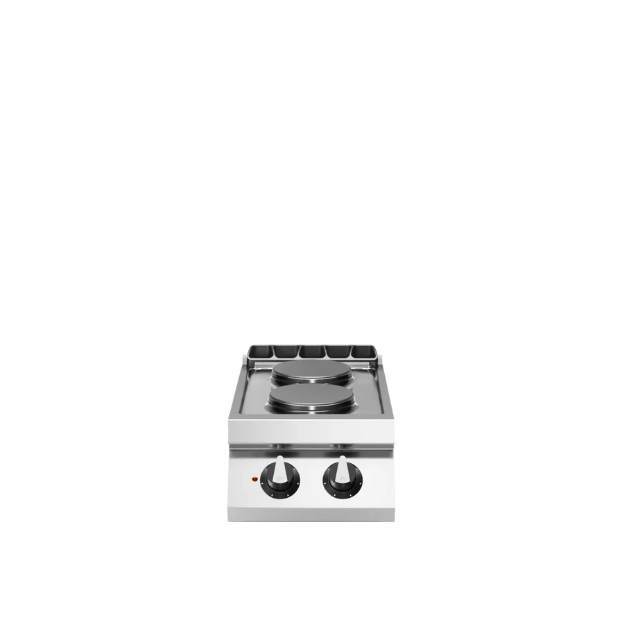 Electric Cooking Range 2 Round Plates Stainless Steel - Modular