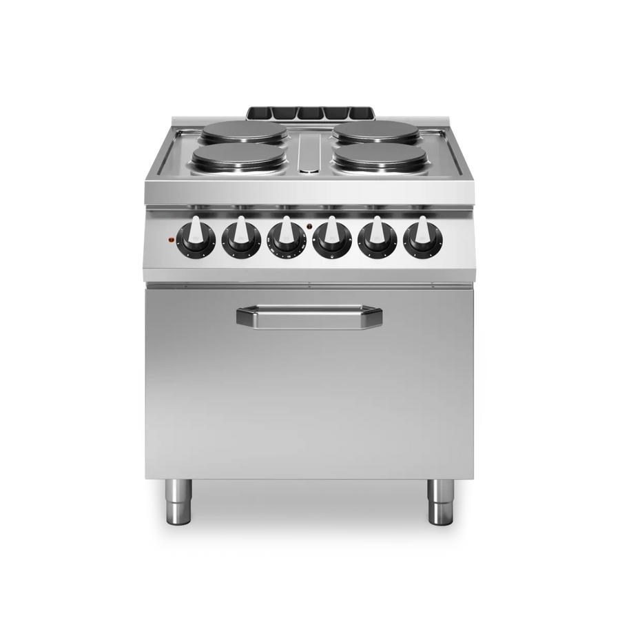 Electric Cooker 4 Round Plates on Oven Stainless Steel - Modular