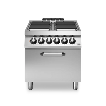 Electric Cooker with Oven 4 Square Plates Stainless Steel - Modular