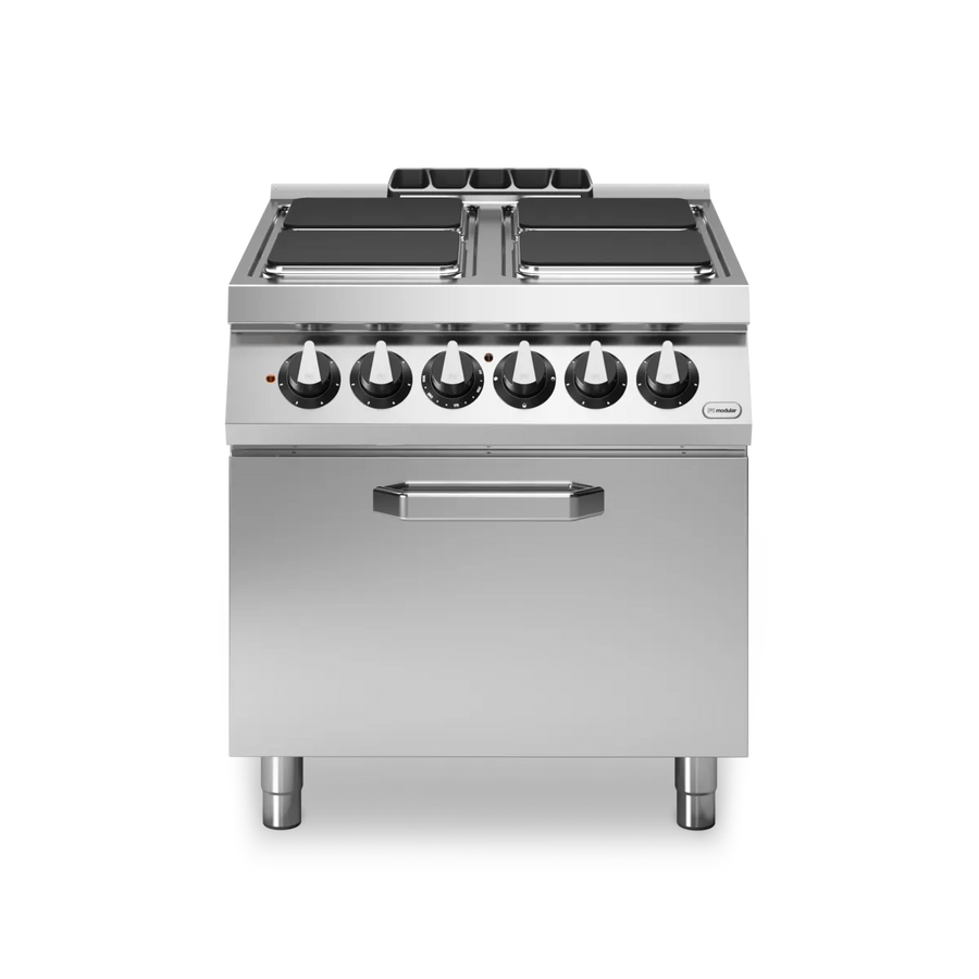 Electric Cooker with Oven 4 Square Plates Stainless Steel - Modular