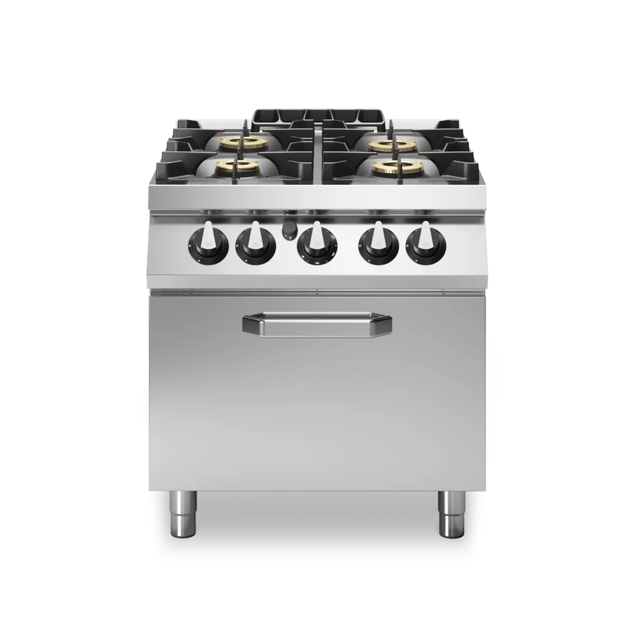 Gas Cooker 4 Burner + Gas Oven Stainless Steel - Modular